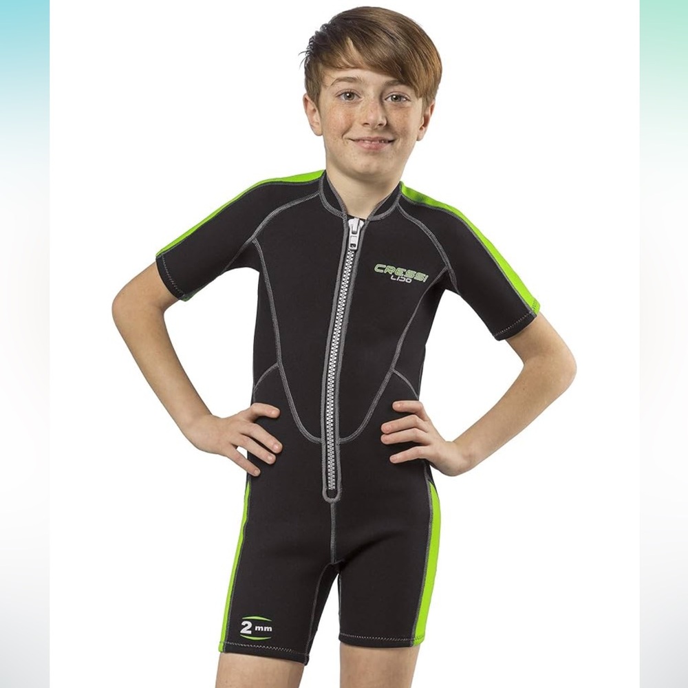 Cressi Kids' Short Front‎ Zip Wetsuit Surfing, Snorkeling, Scuba Diving Jr Small